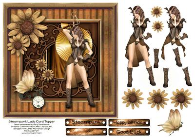 Steampunk Lady Card Topper