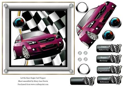 Let the Race Begin Card Topper 1