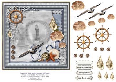 Lighthouse in the Storms of Life Card Topper