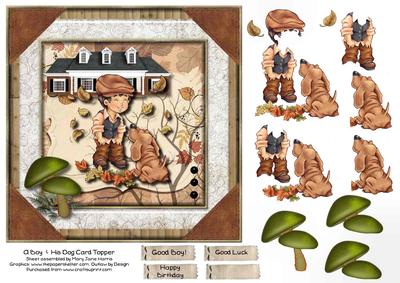 A Boy & His Dog Card Topper