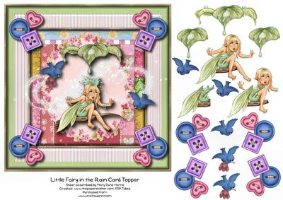 Little Fairy in the Rain Card Topper