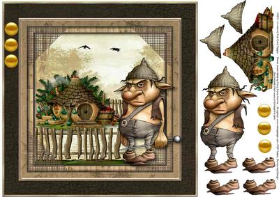 Mom! I'm Home Troll 8x8 Card Topper