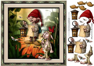 8x8 Elf on Night Watch Card Topper
