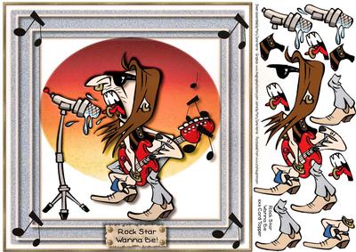 Rock Star Wanna Be Card Topper