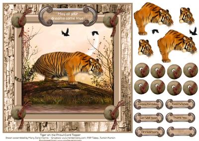 Tiger on the Prowl Card Topper