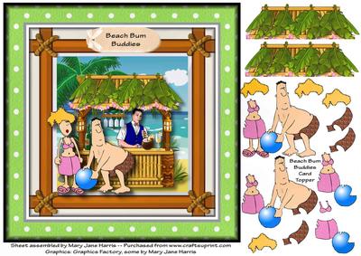 Beach Bum Buddies Card Topper