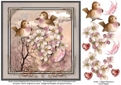 Birds & Apple Blossoms Card Topper 2