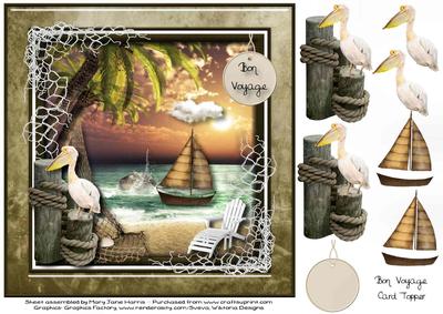 Bon Voyage Seaside Card Topper