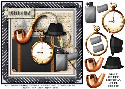 Male Happy Birthday Card Topper