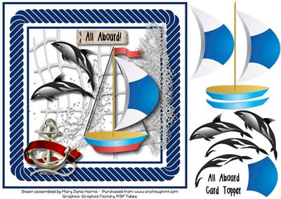 All Aboard Sailboat Card Topper