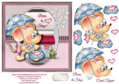 Born to Shop Mouse Card Topper