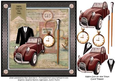 Night Out on the Town Card Topper