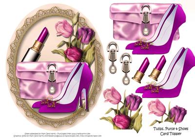 Tulips, Purse & Shoes Card Topper 1