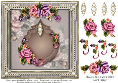 Flowers Are a Work of Art Card Topper