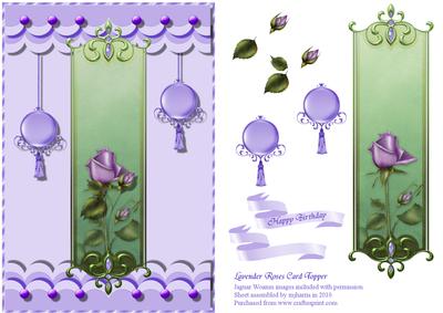 Lavender Roses Card Topper