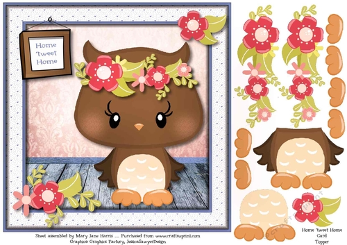 Home tweet Home Owl Card Topper