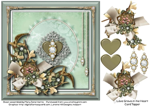 Love Grows in the Heart Card Topper