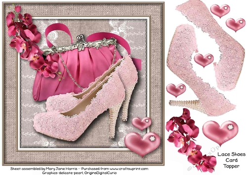Lace Shoes Card Topper 1