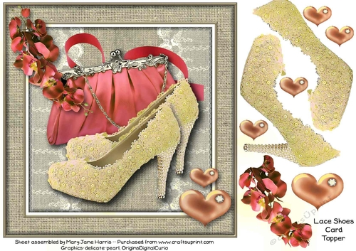 Lace Shoes Card Topper 2