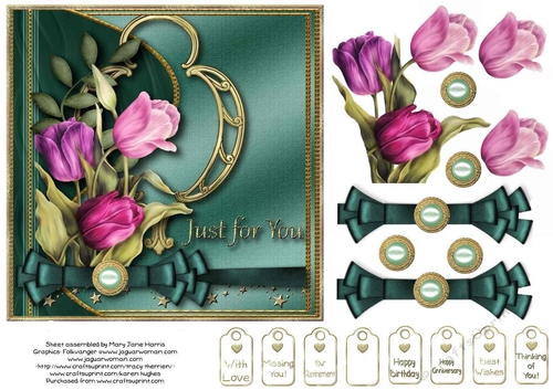 Tulips Just For You Card Topper 1