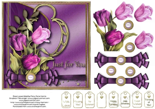 Tulips Just For You Card Topper 2