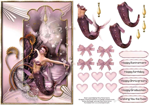 Mermaid Princess Card Topper