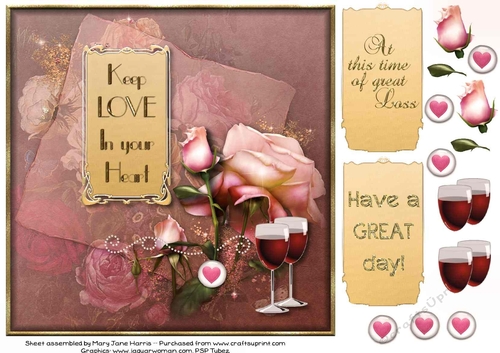 8x8 Wine & Roses Card Topper