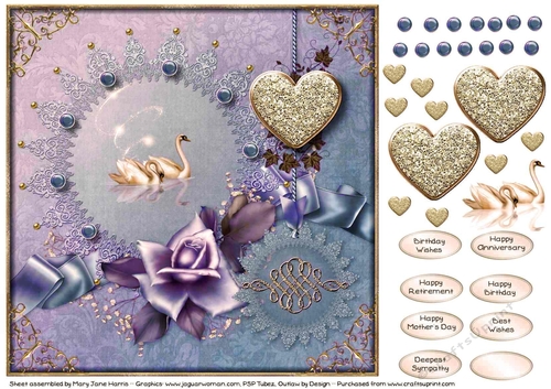 Magical Swans Card Topper