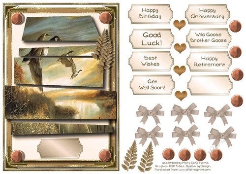 Geese at Sunset Card Topper