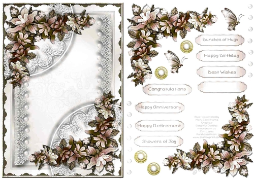 Delicate Lace & Gorgeous Flowers Card Topper 2