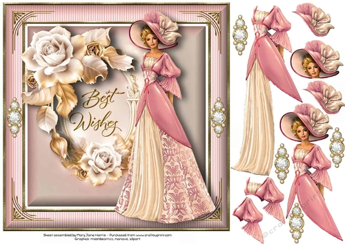 Gracious Victorian Lady Card Topper 1