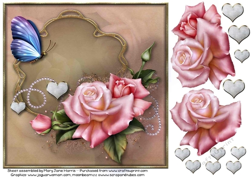 Roses of Summer Card Topper