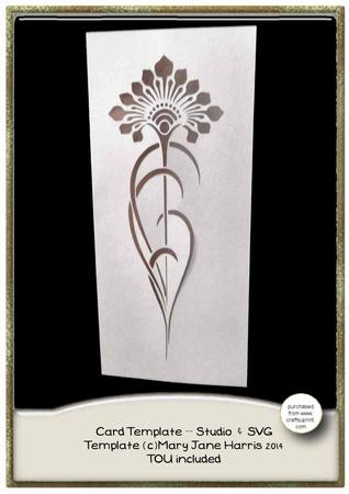Tall Flower Dl Card Cutting Flie