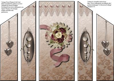 Vintage Floral Theatre Fold Card