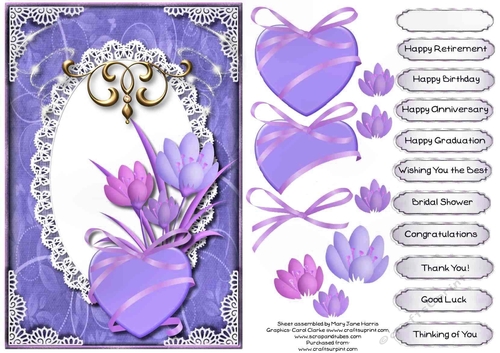 Purple Crocus Card Topper 