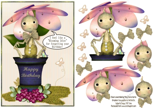 Like A Blooming Idiot Card Topper