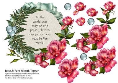 Rose & Fern Wreath Topper