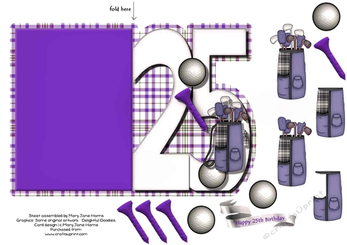 25th Birthday Golf Quick Card
