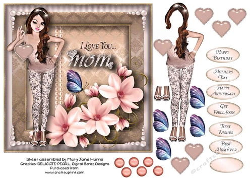 Love You Mom Card Topper