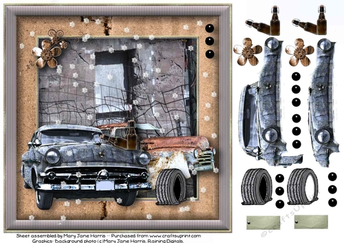 Old & Rusty in the Snow Card Topper