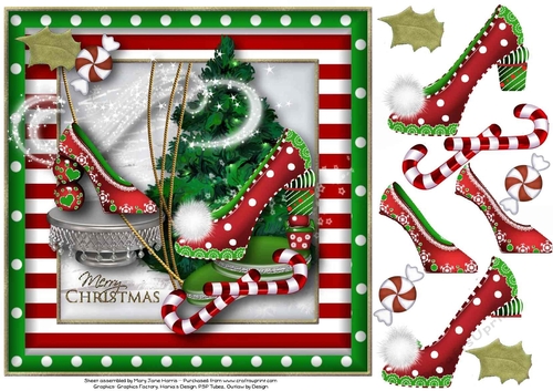 Stunning Christmas Shoes Card Topper