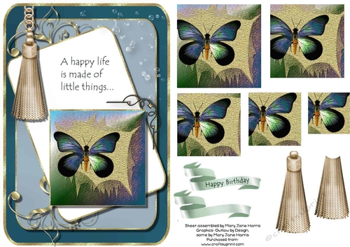 Exotic Butterfly Card Topper 2