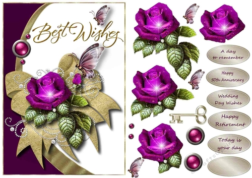 Best Wishes Butterflies Card Topper