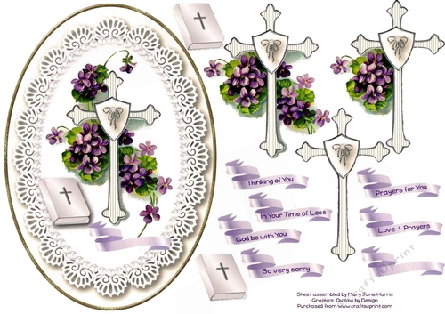 Christian Cross & Bible Card Topper