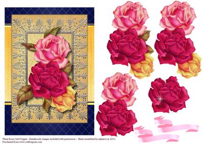 Three Roses Card Topper