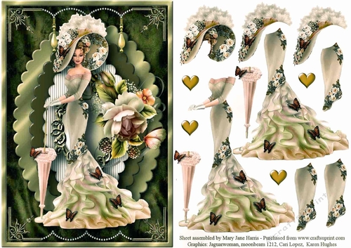 Lovely Vintage Lady Card Topper 8