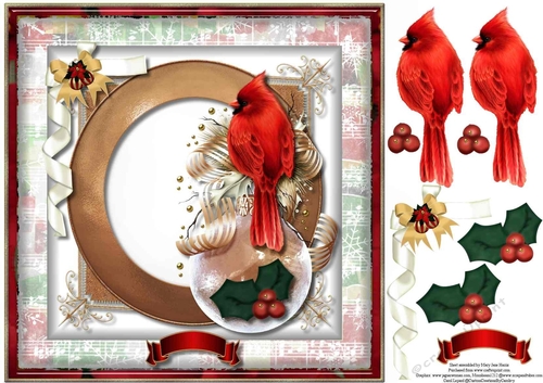 Christmas Cardinal Card Topper
