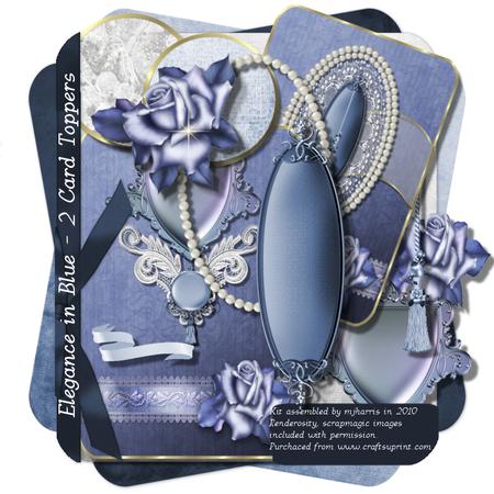 Elegance in Blue - 2 Card Toppers