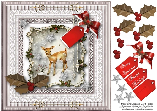 Deer Snow Scene Christmas Topper 2