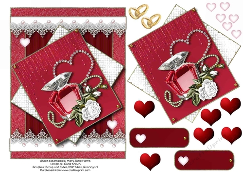 Red The Color of Love Topper